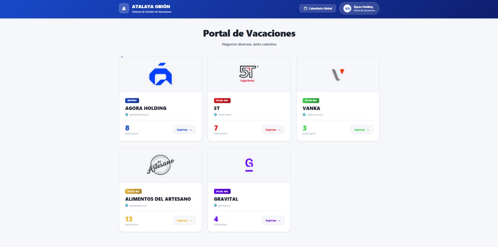 Proyecto desarrollado para Ágora Holding